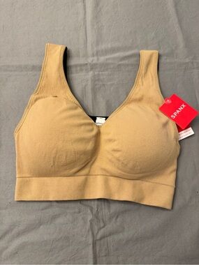 SPANX Reversible Tank Comfort Bra Medium Beige/Black  Seamless Wireless